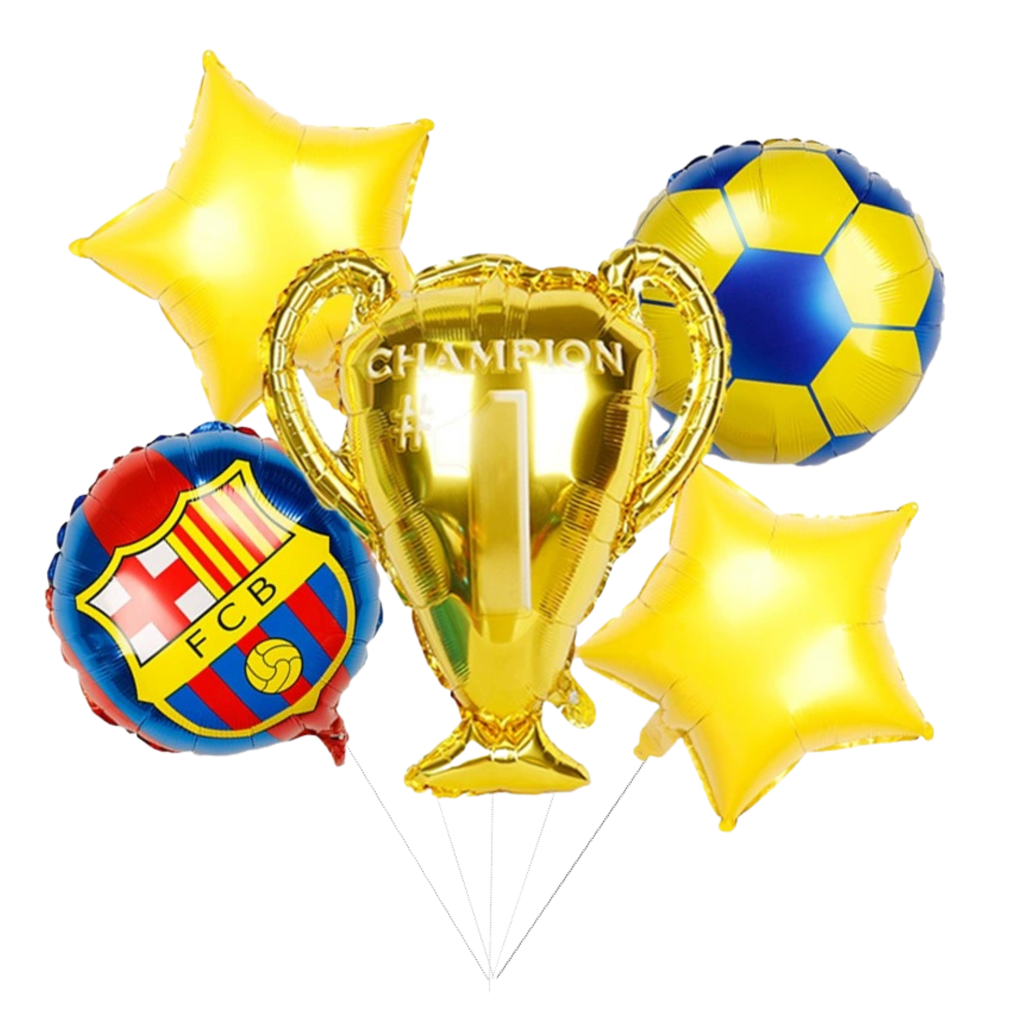 Barcelona Themed Foil Balloon Mix (set of 5)