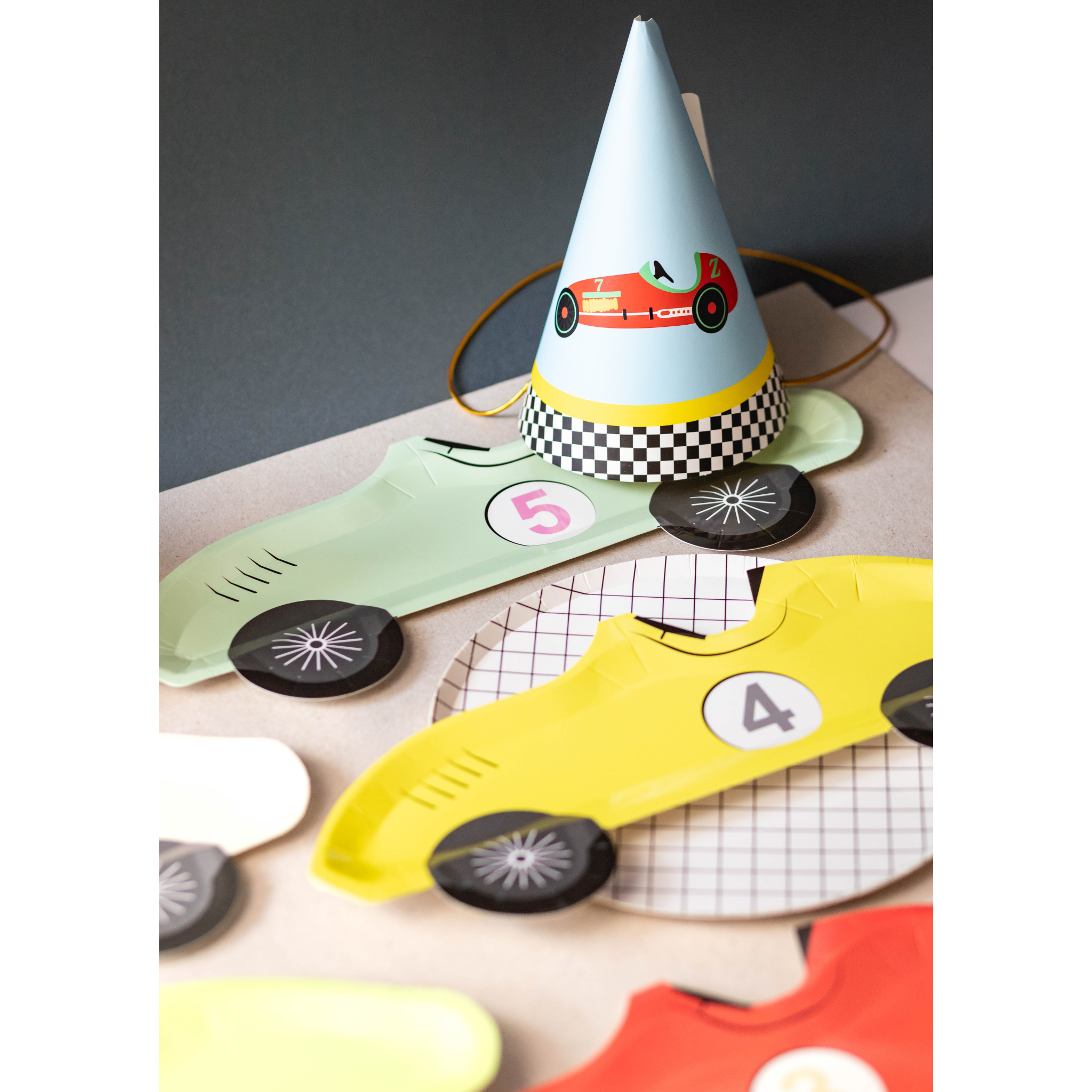 Race Car Plate, No 4 (set of 10)