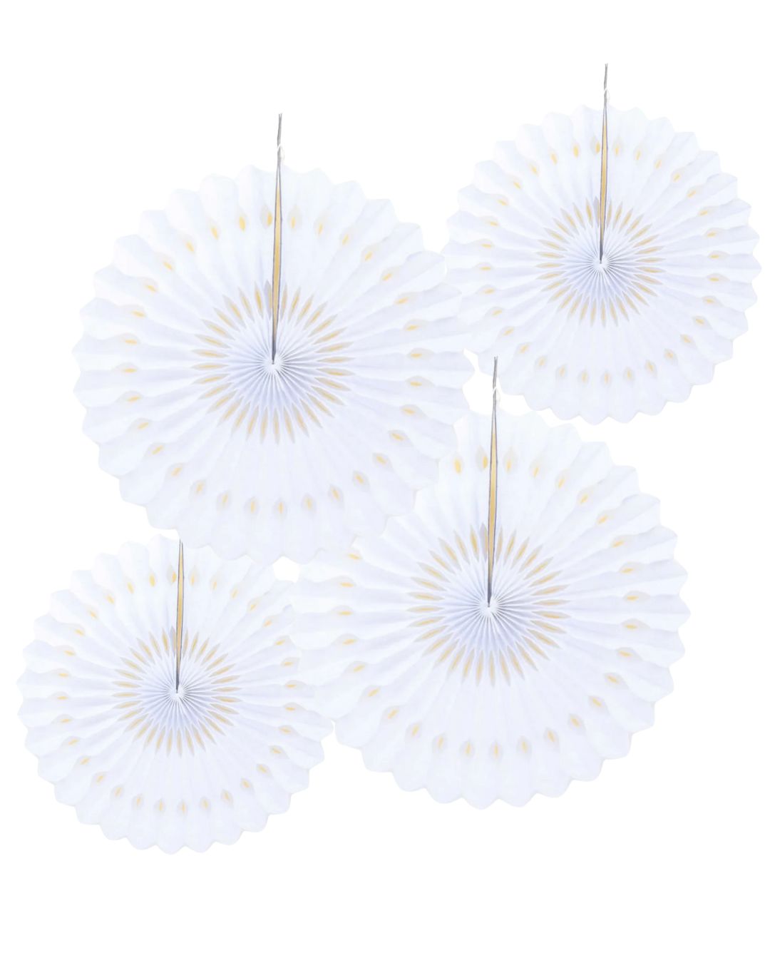 White Honeycomb Fans (set of 4)