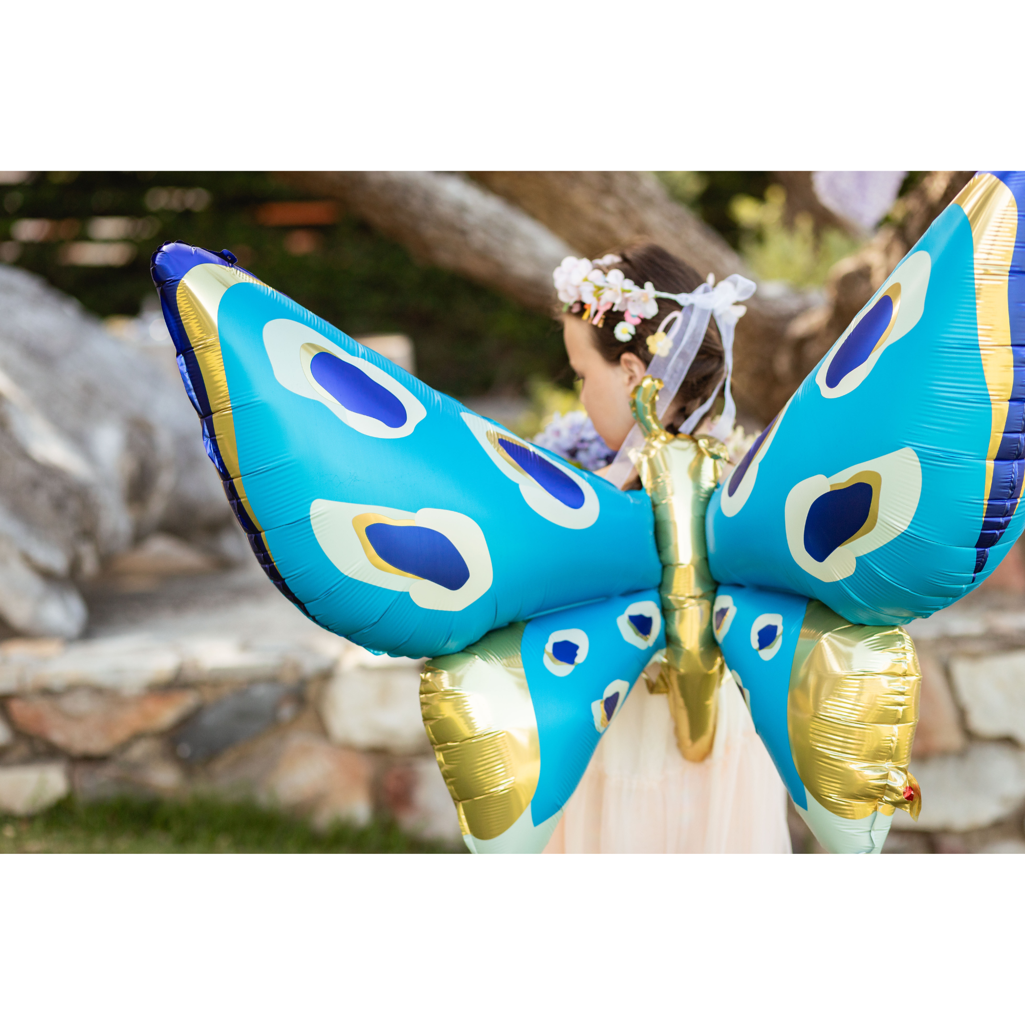 Jumbo Butterfly Foil Balloon Wings, Blue