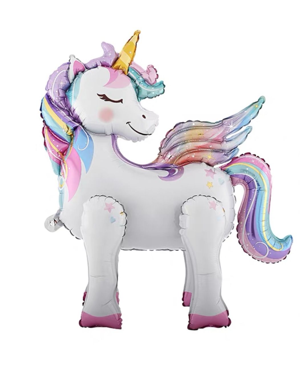 3D Air Stand Unicorn Foil Balloon, Pastel