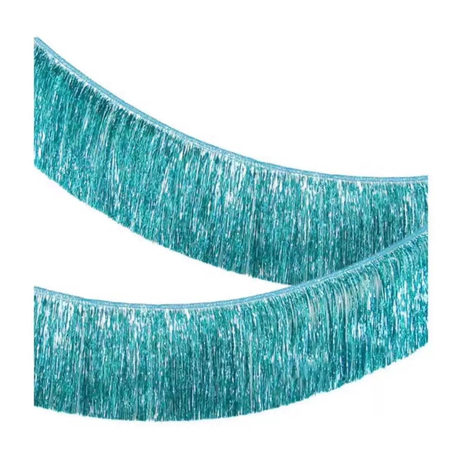 Turquoise Tinsel Fringe Garland