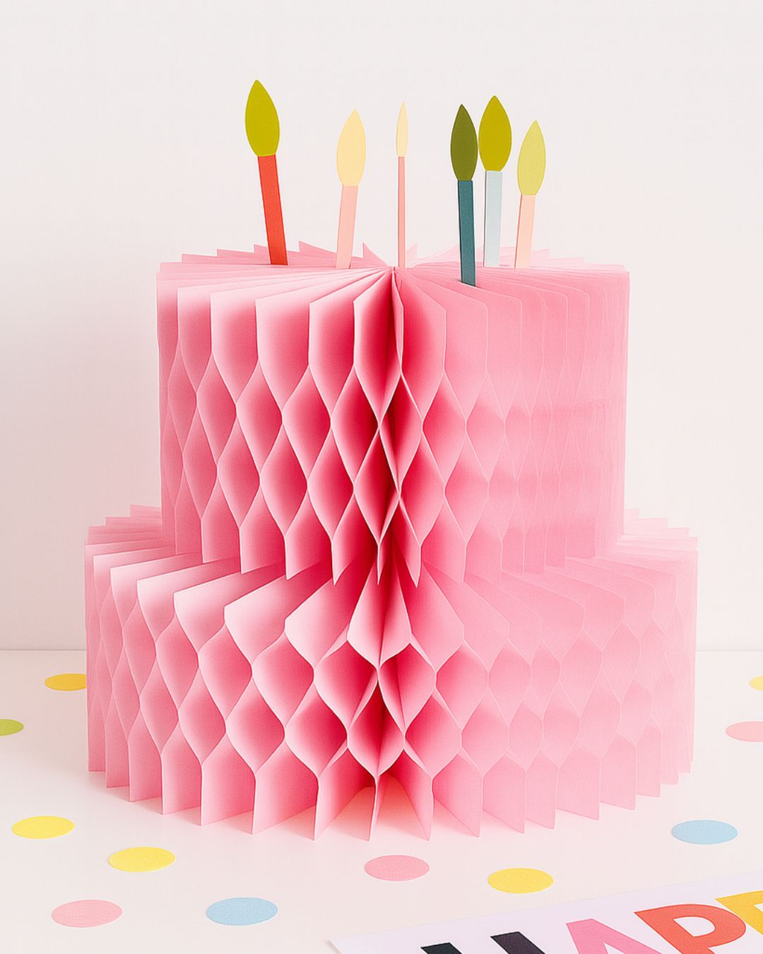 Honeycomb Birthday Cake, Pink (set of 1)