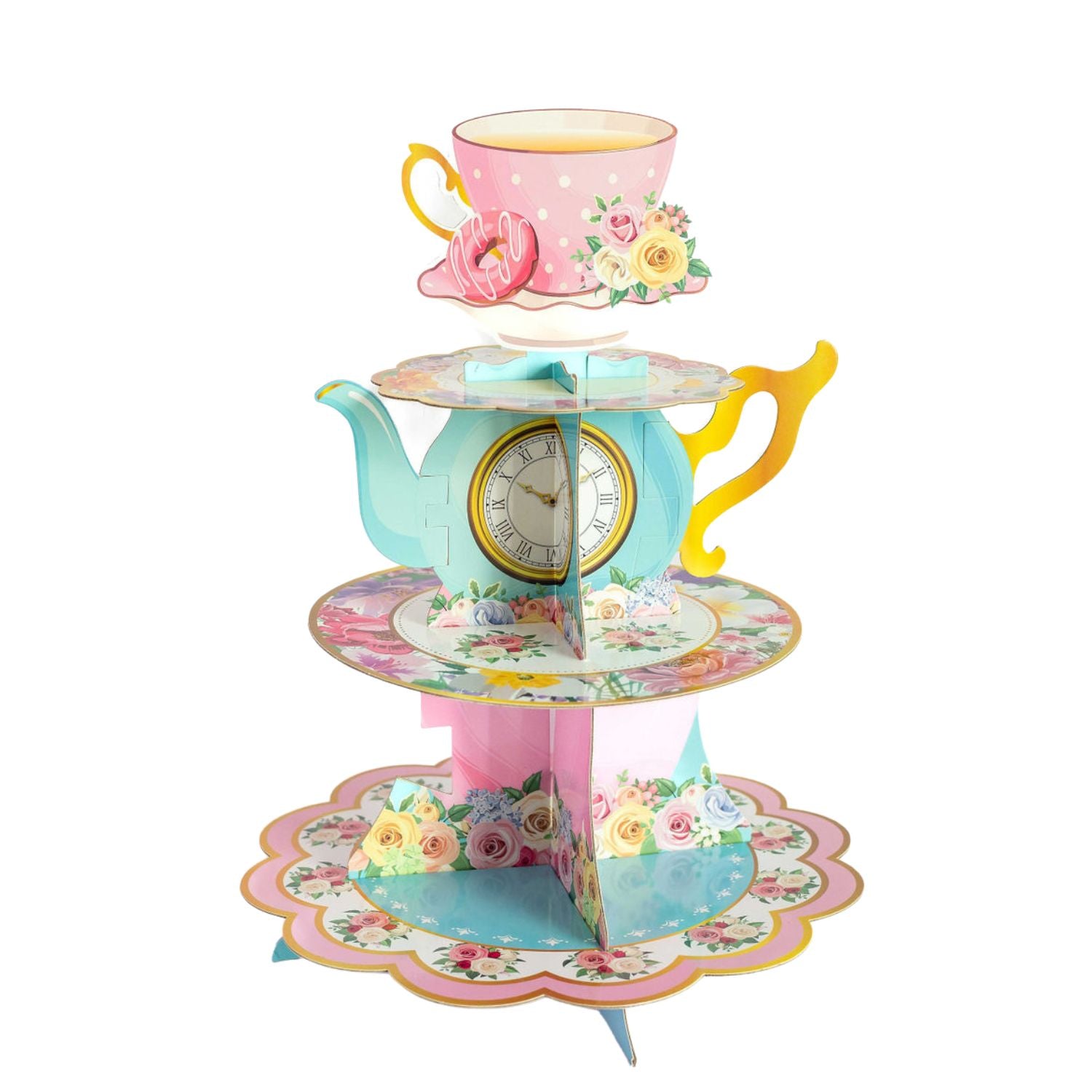 3 Tier Paper Cupcake Stand, Tea Party