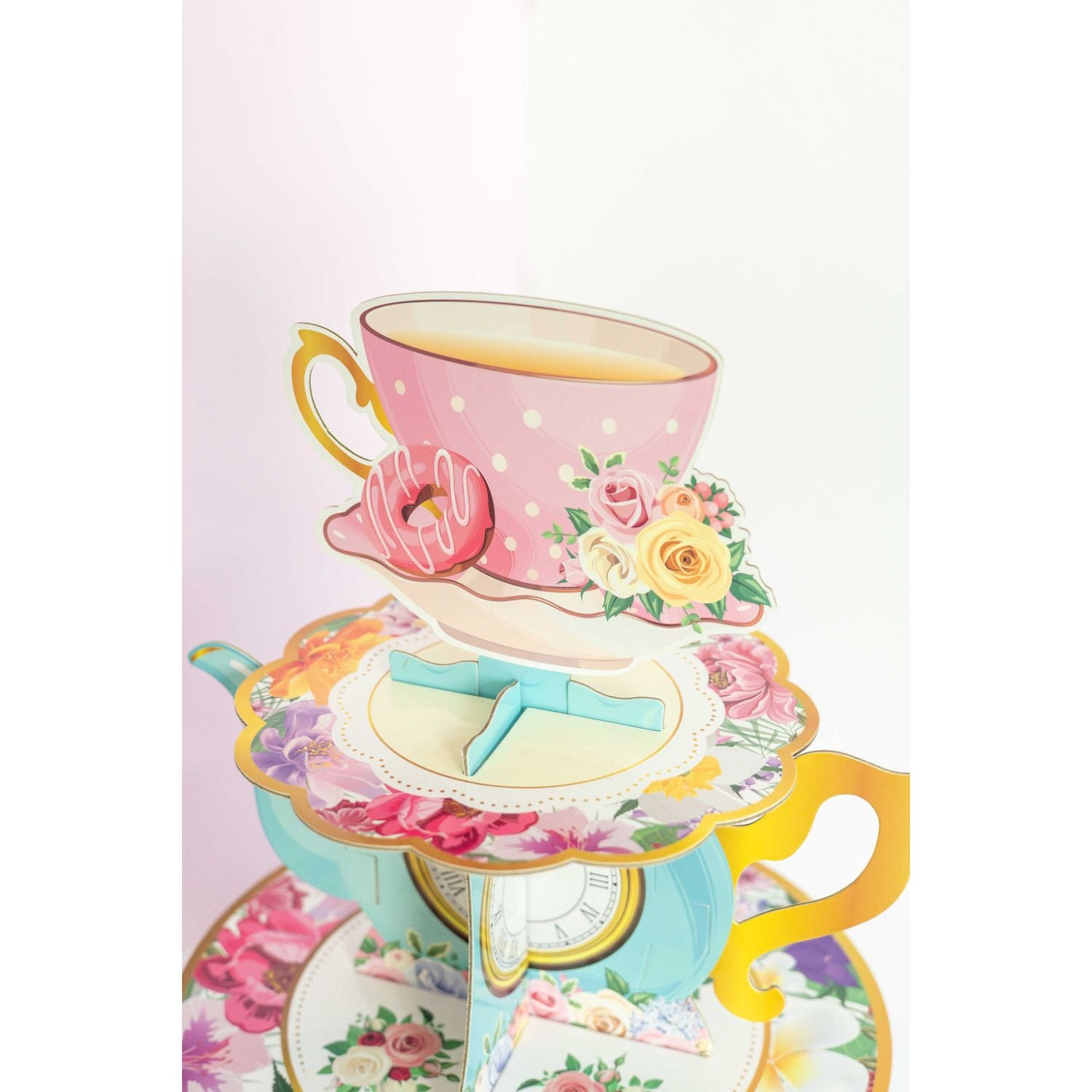 3 Tier Paper Cupcake Stand, Tea Party