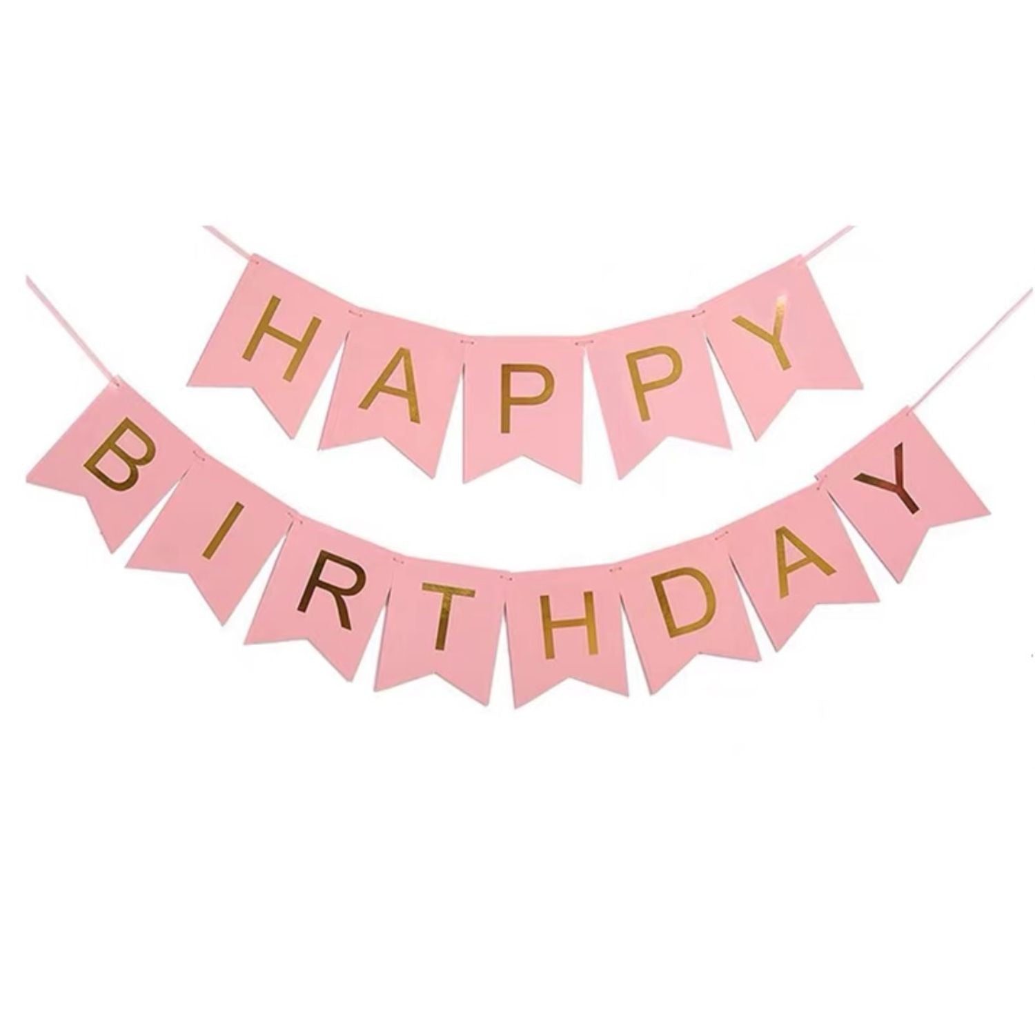 Classic Happy Birthday Garland, Pink