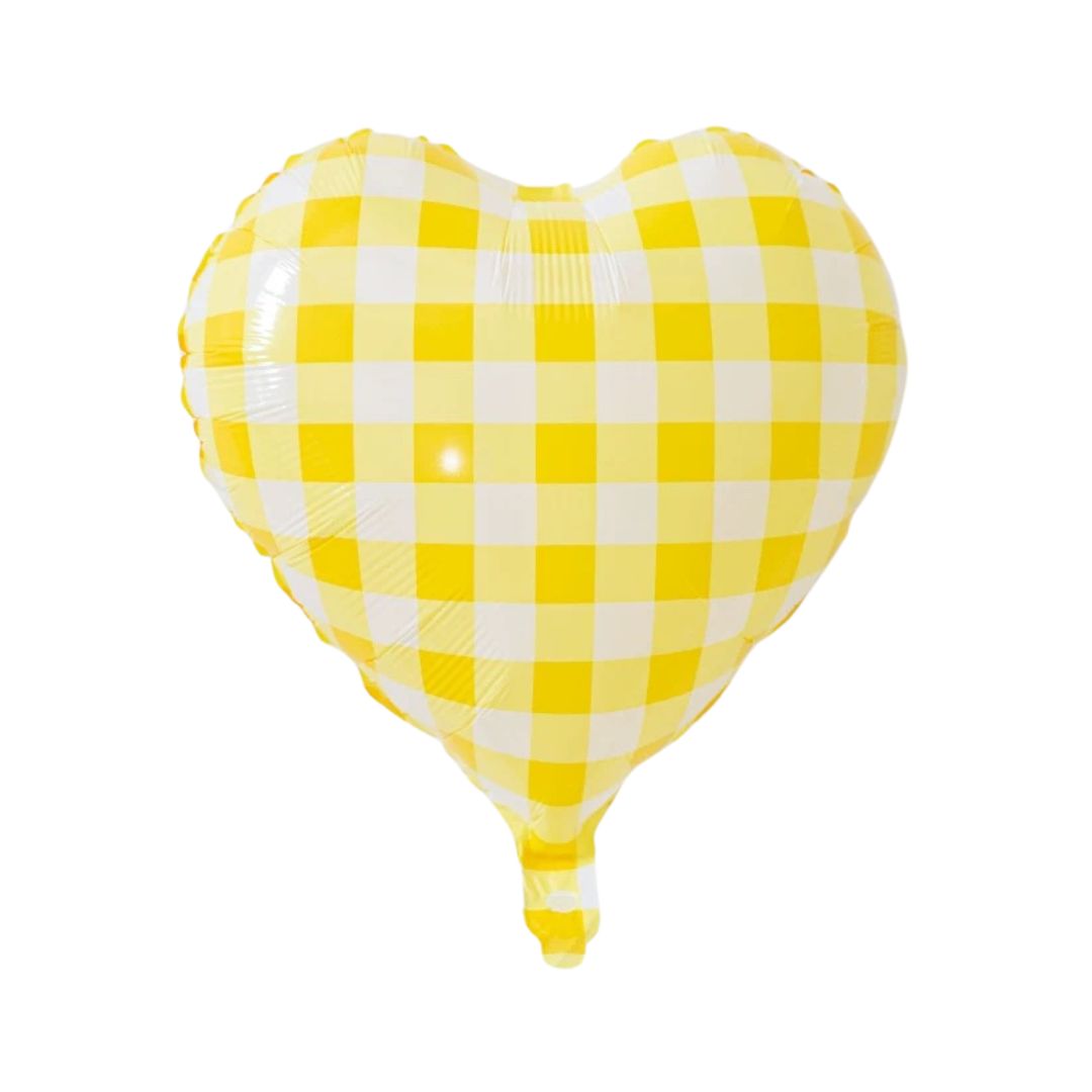 Checkered Heart Shaped Foil Balloon (5 colours)