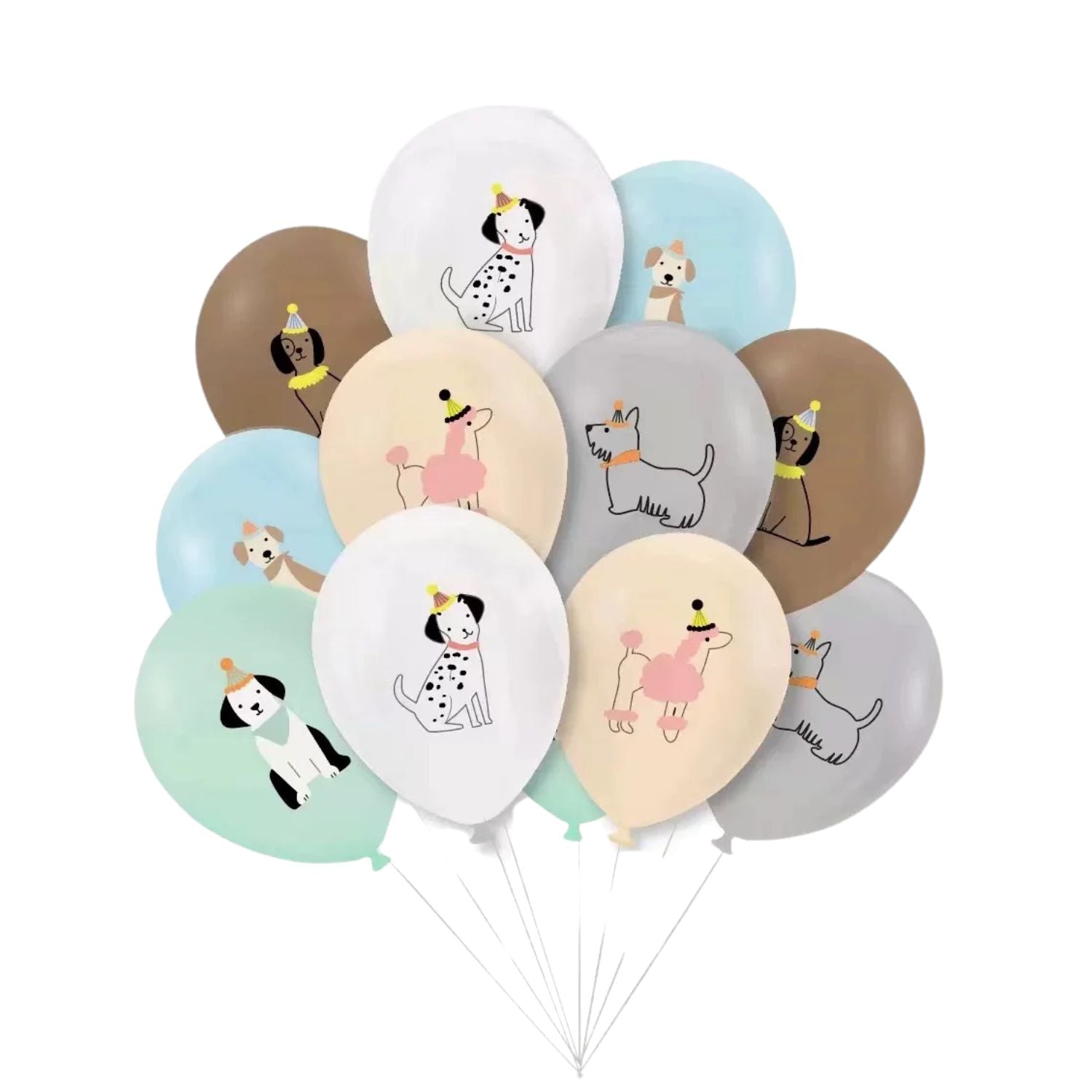 Dog Themed Latex Balloon Mix (set of 12)