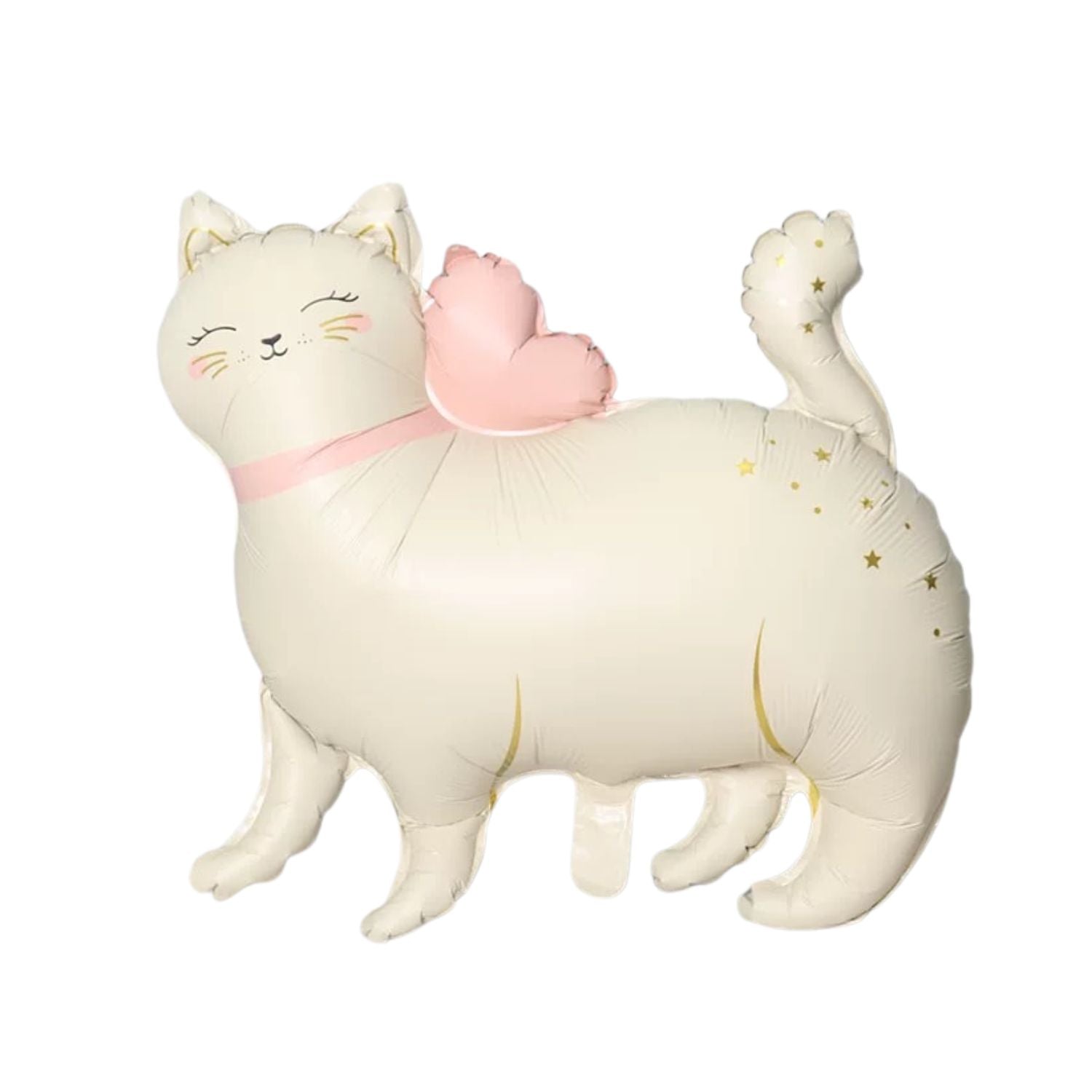 White Kitten Foil Balloon, Heart