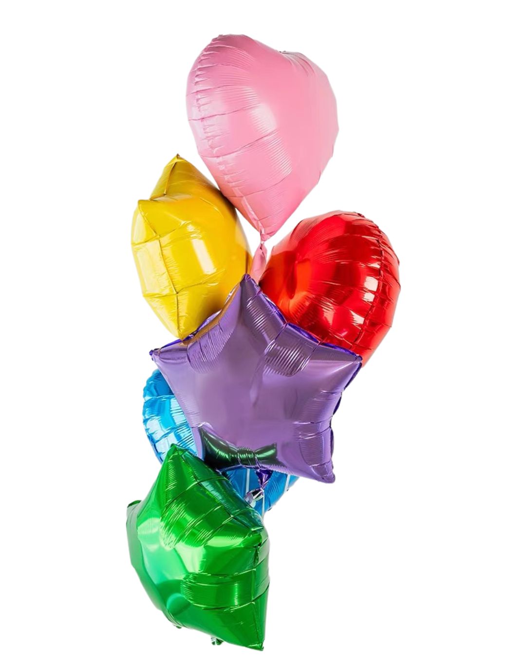 Rainbow Love heart Shaped Foil Balloon Bouquet (set of 6)