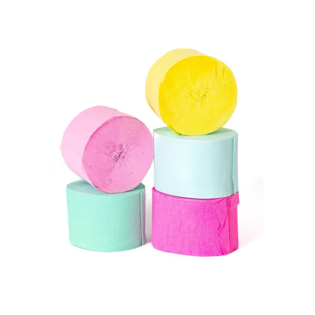 Bright Crepe Paper Streamers (set of 5)