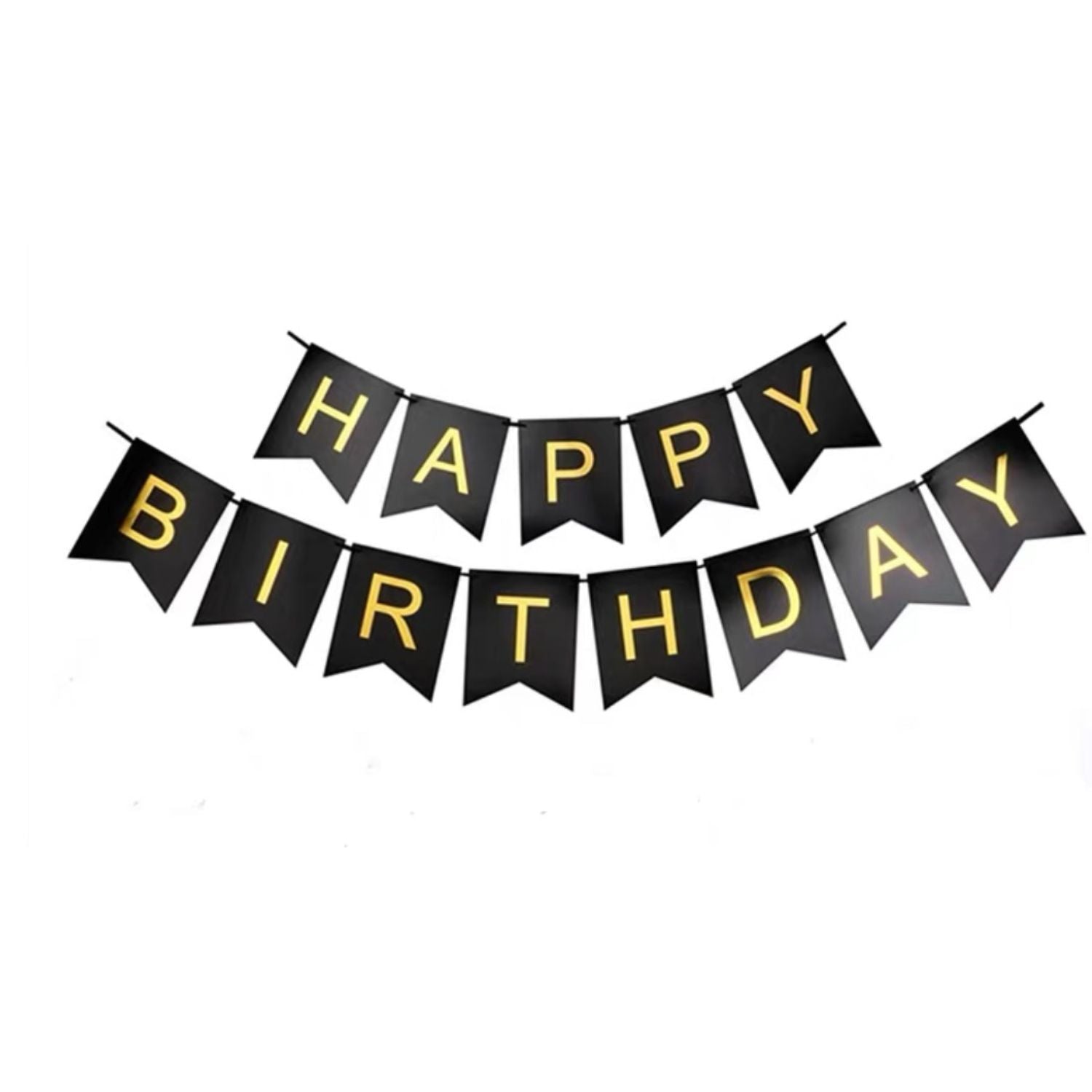 Classic Happy Birthday Garland, Black