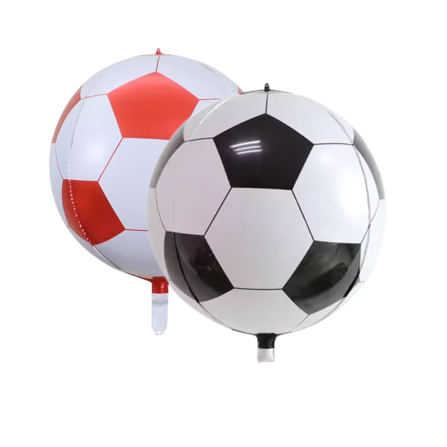 4D Soccer Foil Balloons, Red & Black (set of 2)
