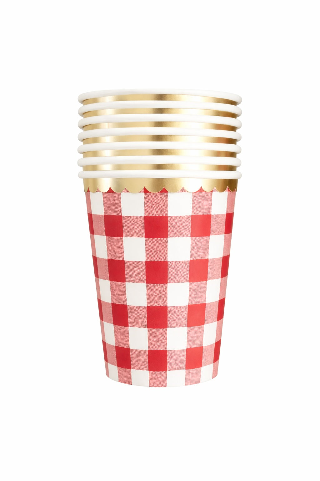 Red Gingham Cups (set of 10)