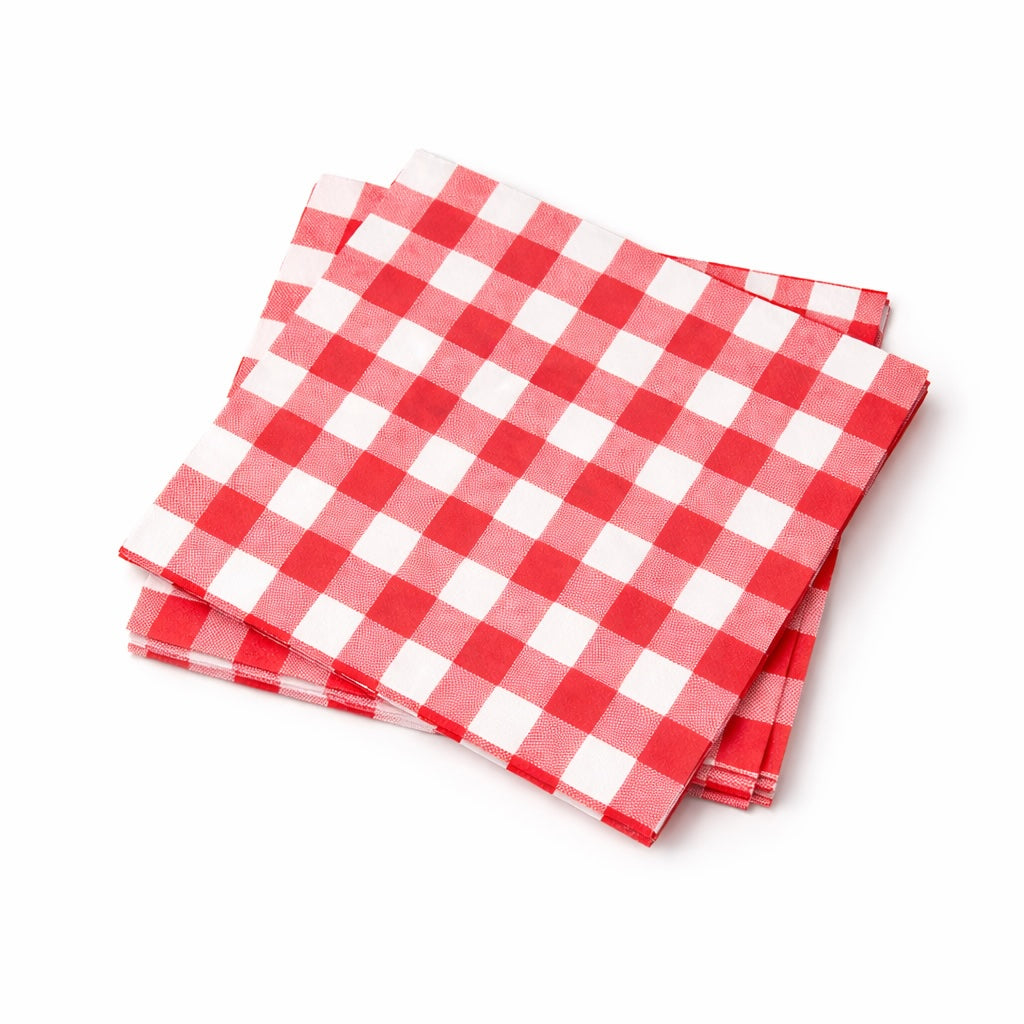 Red Gingham Paper Napkins (pack of 20)