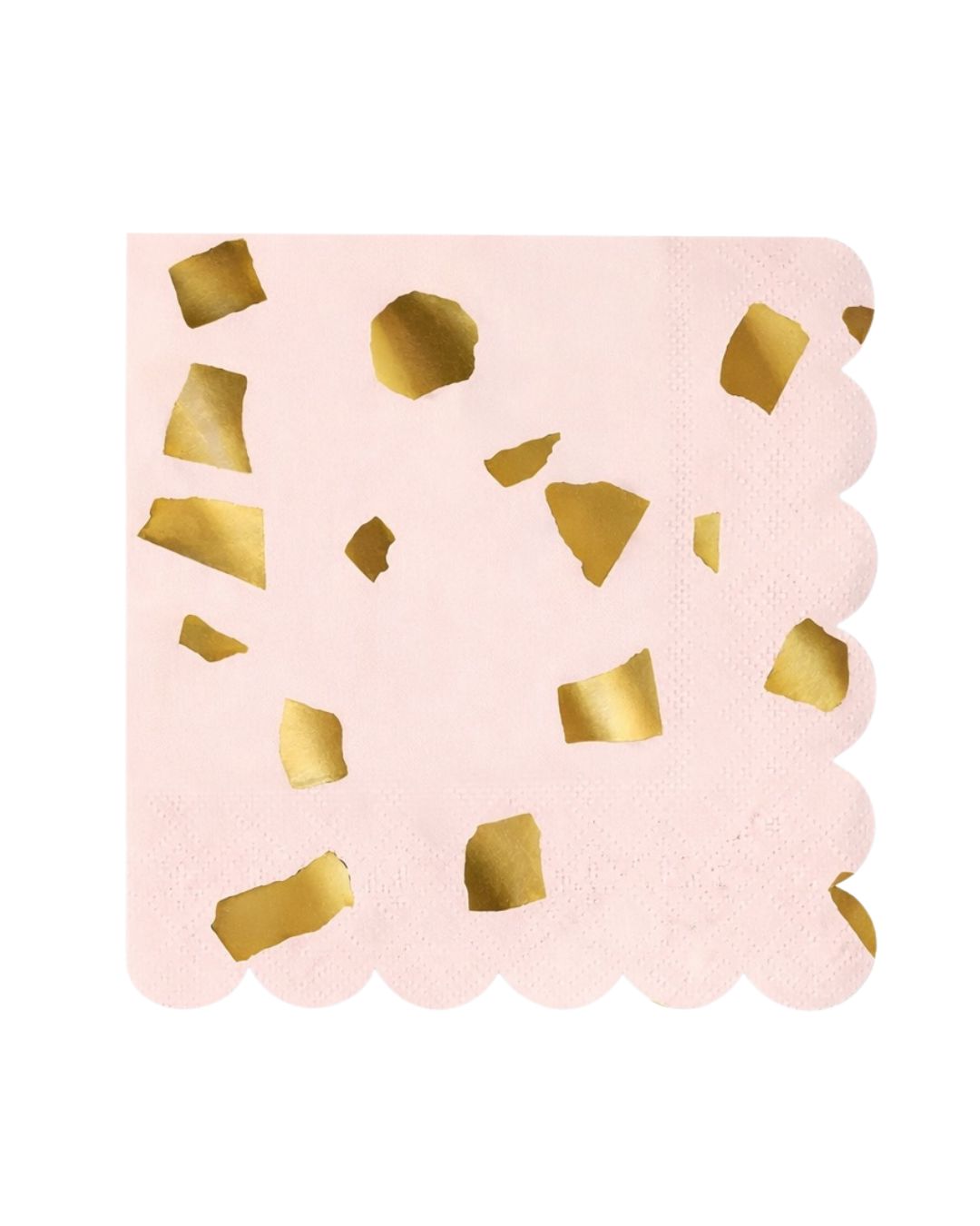 Blush & Gold Confetti Scalloped Napkins (pack of 16)