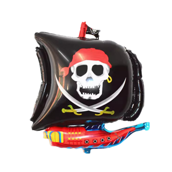 Black Pirate Ship Foil Balloon