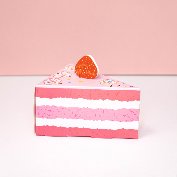 Cake Favour Boxes, Strawberry (set of 4)