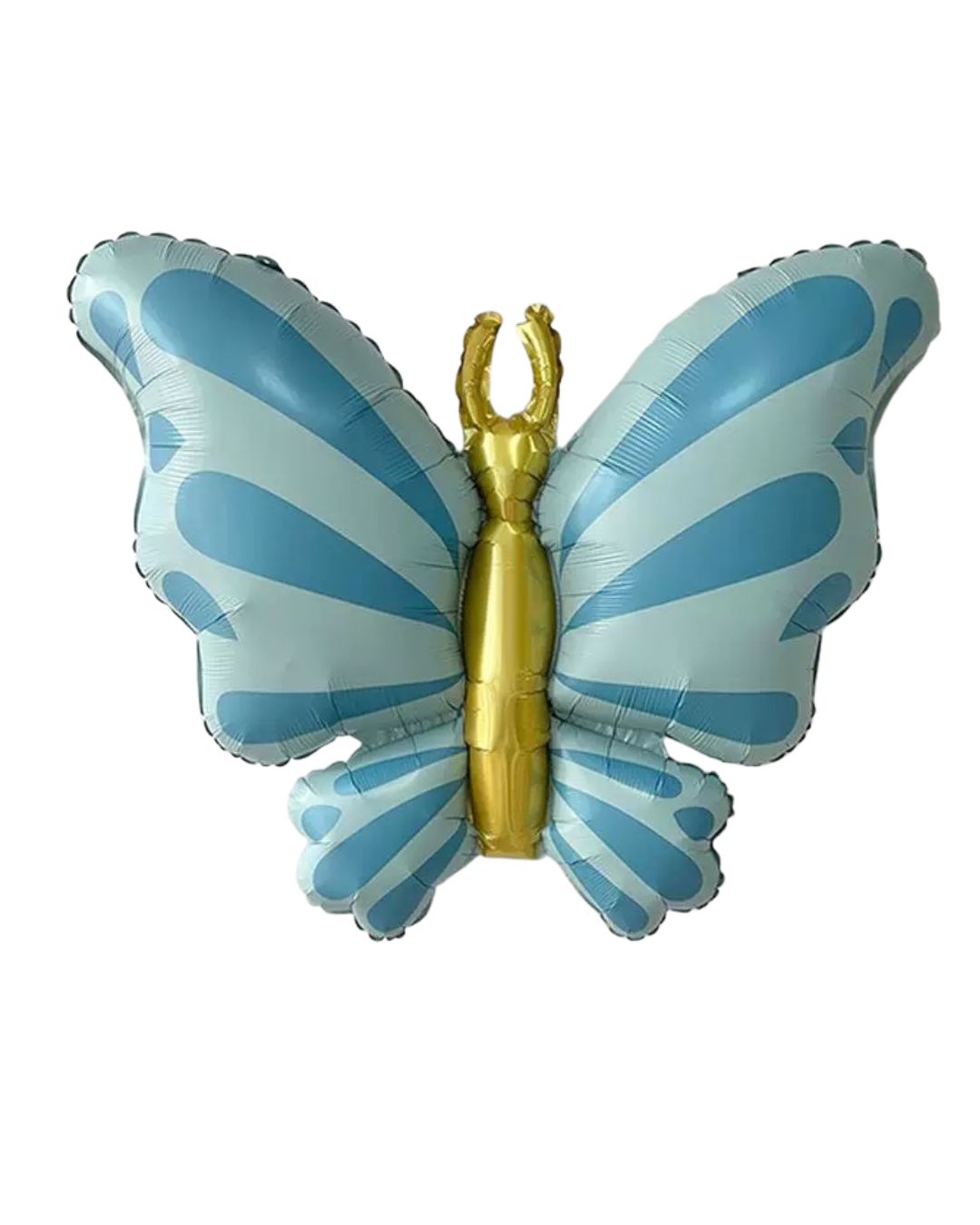 Pastel Butterfly Shaped Foil Balloon, Blue & Gold