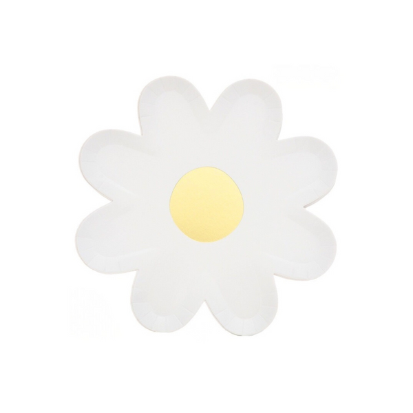 Petit Daisy Plates, White (set of 10)