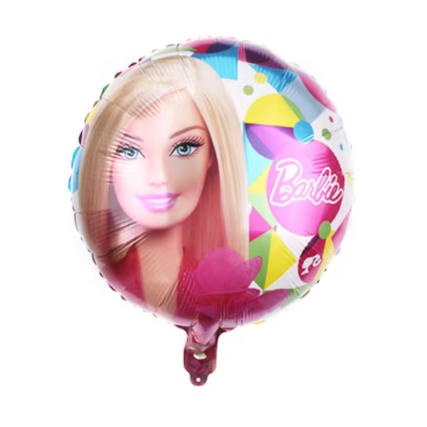 Barbie Themed Foil Balloon Round Shaped Boom Boom Party Shop