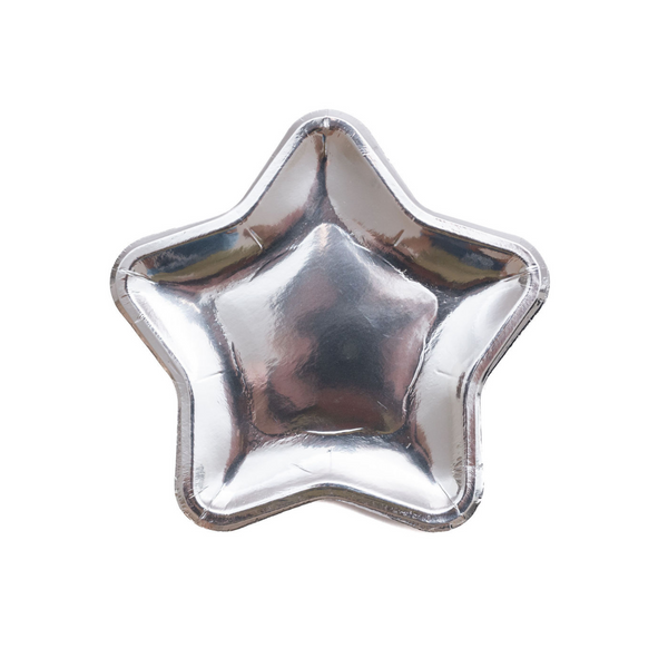 Star Plate, Silver (set of 10)