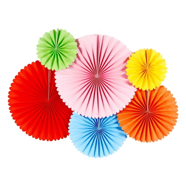 Happy Birthday Party Fans (set of 6)