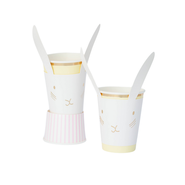 Bunny Paper Cups,Yellow (set of 8)