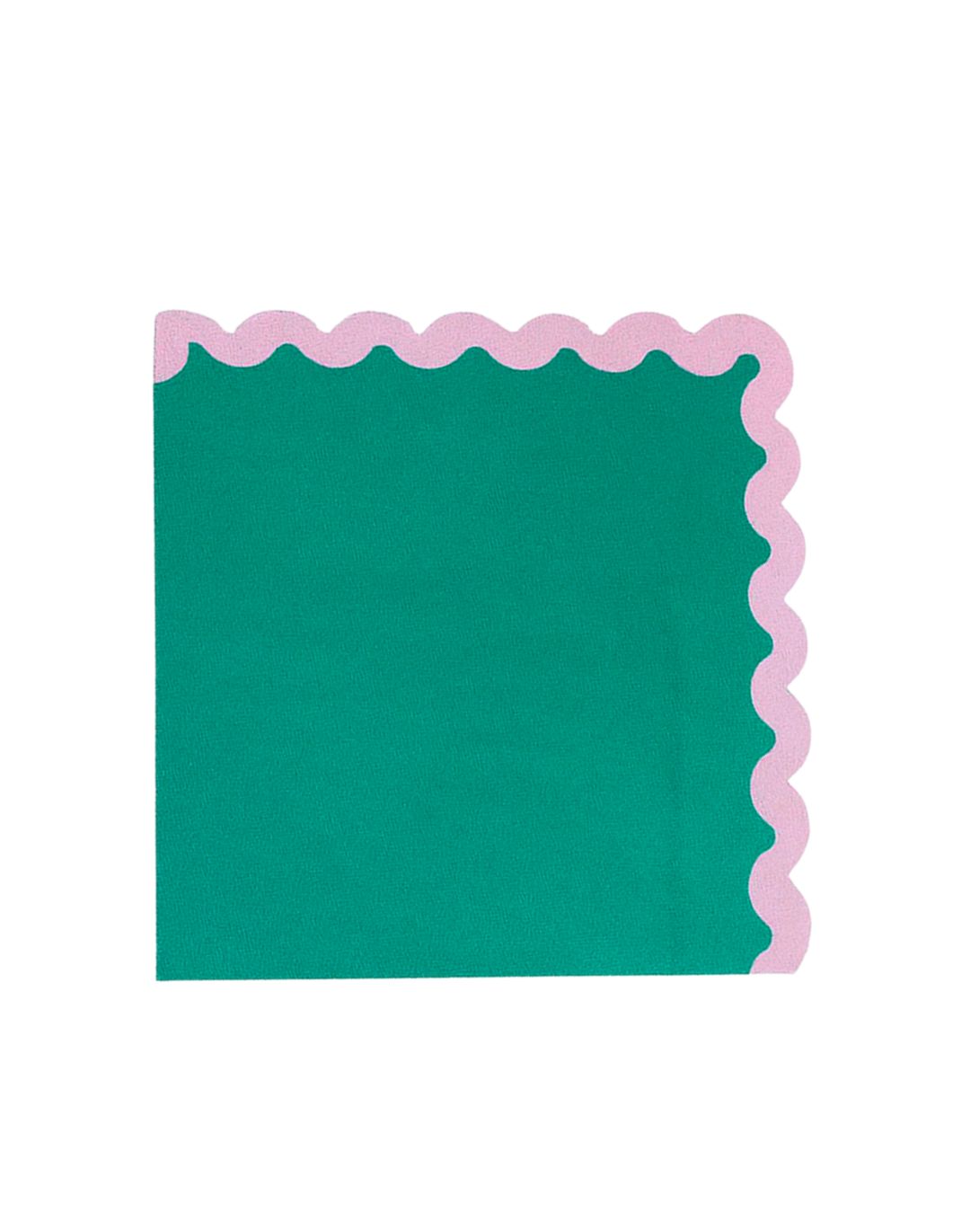 Classic Green & Pink Scalloped Napkins (pack of 20)