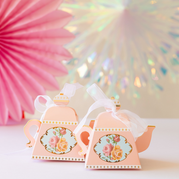 Petit Teapot Shaped Favour Boxes, Pink (set of 4)