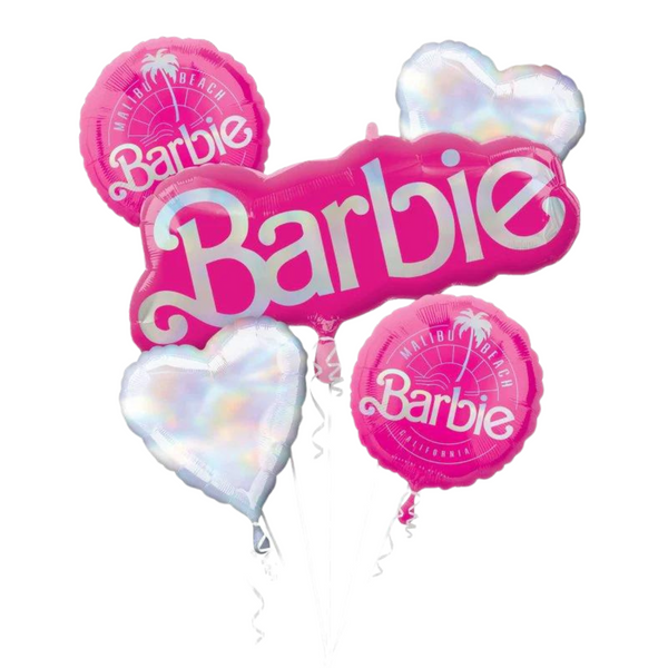 Barbie Themed Foil Balloon Mix (set of 5)