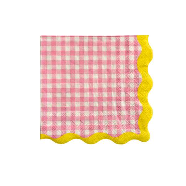 Petit Checkered Napkins, pink (pack of 10)