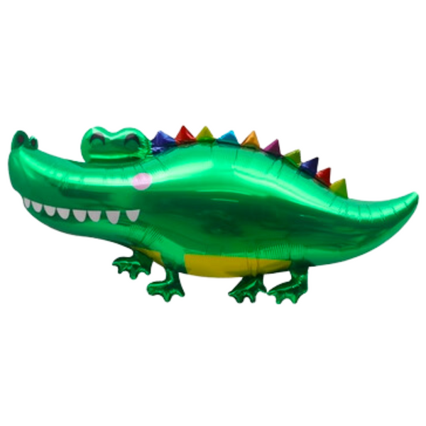 Crocodile shaped foil balloon, green