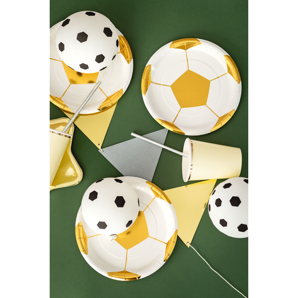 Soccer Themed Plates, Gold (set of 8)