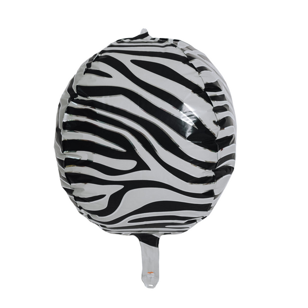 Zebra Print, Round Foil Balloon