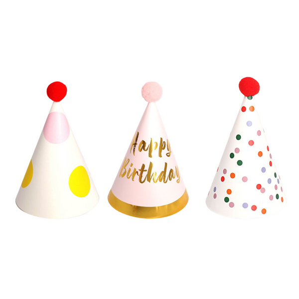 Party Hat Assorted, Polka Dots (set of 3)