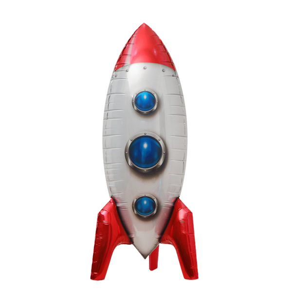 Space Rocket Foil Balloon, Red