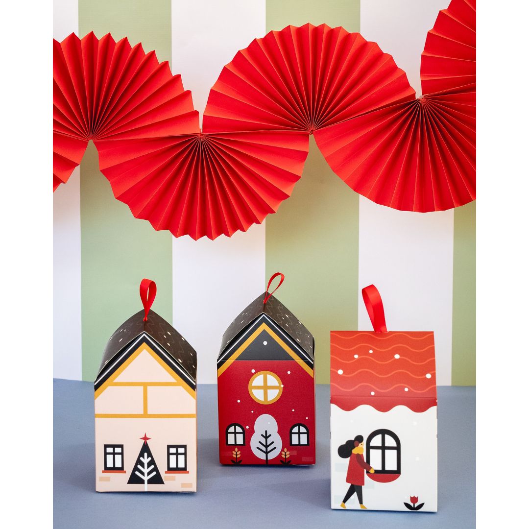 Christmas House Gift Box, Merry (set of 3) + free gifts