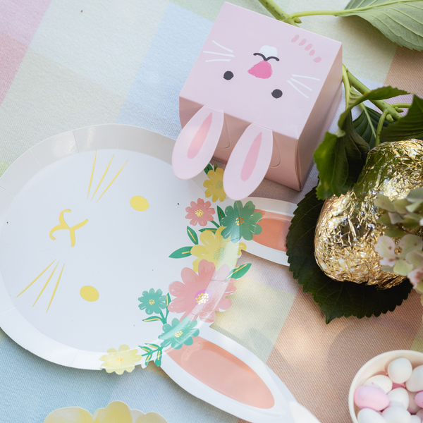 Floral Bunny Paper Plates (set of 8)