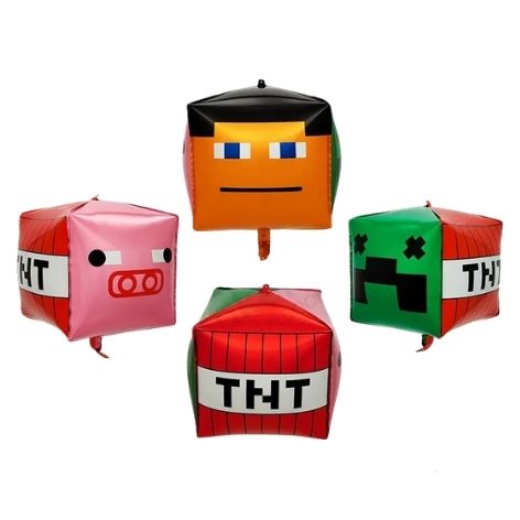 Minecraft Themed Foil Balloon,Cube (set of 1)