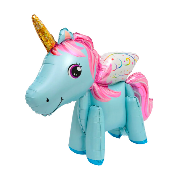 3D Unicorn Pony Foil Balloon, Blue
