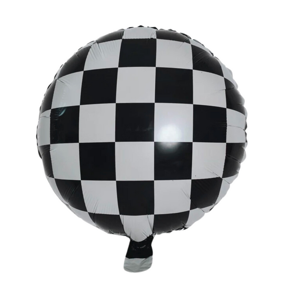 Checkered Foil Balloon, Black