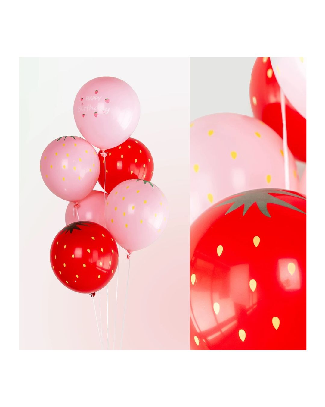 Strawberry Themed Latex Balloon Mix (set of 12)