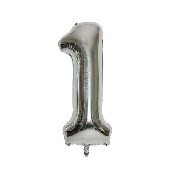 Large Number 1 Silver Foil Balloon