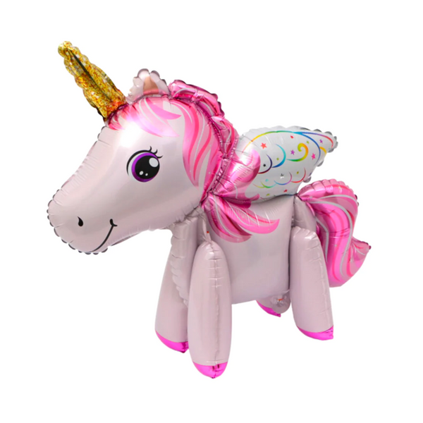3D Unicorn Pony Foil Balloon, Light Pink