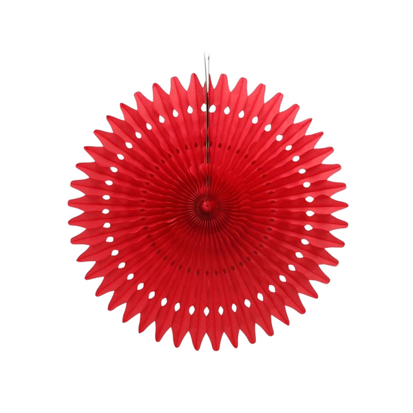 Red Honeycomb Fan (set of 1)