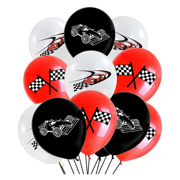Racing Car Themed Latex Balloon Mix (set of 12)