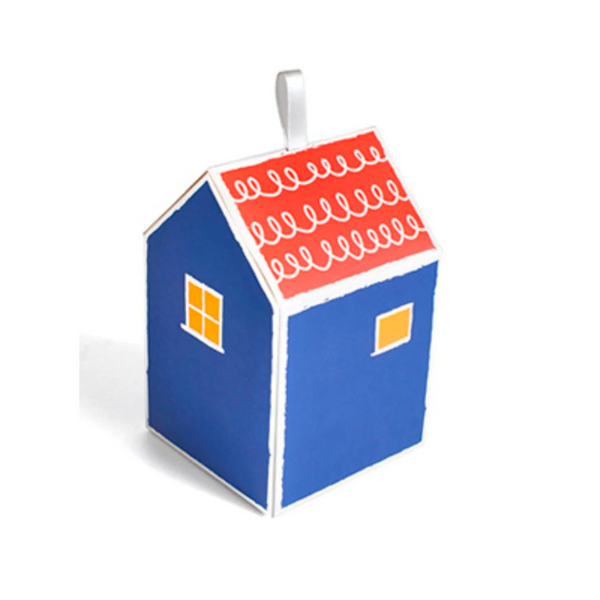 House Favour Box, Blue (set of 4)
