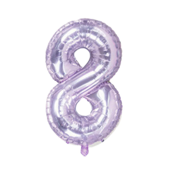Number 8 Chrystal Purple Foil Balloon