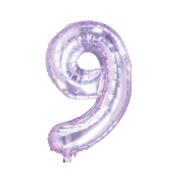 Number 9 Chrystal Purple Foil Balloon